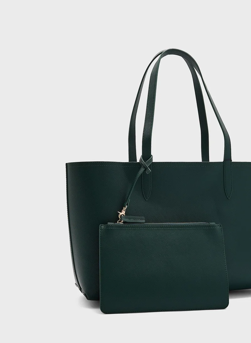 ELLA Reversible Bicolour Tote With A Pouch