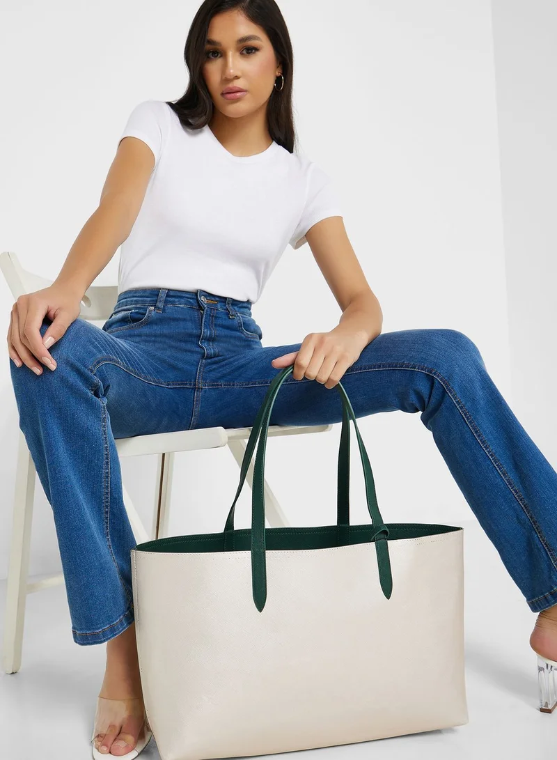 ELLA Reversible Bicolour Tote With A Pouch