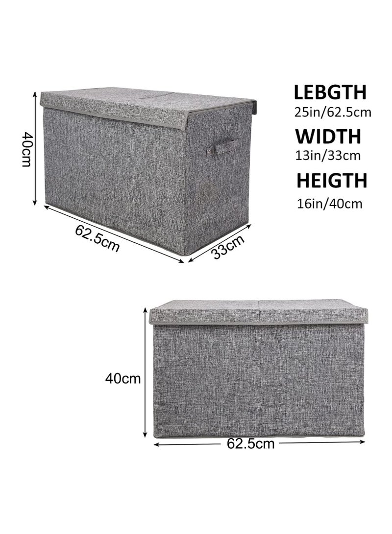 XiuWoo Collapsible Sturdy Toy Storage Organizer, Large Toy Box Chest with Lid, Toy Bin Organizer Basket with Lids, for Blanket, Toys, Toddler, Nursery, Playroom - Image 5