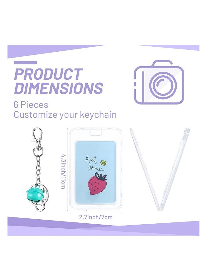 Generic 6 Pcs Kpop Photocard Holder Keychain, 4.3 x 2.7 Inch Cardholder, Baseball Card Protectors, Photo Key Chain with Bell, Kawaii Korean Key Chain Card Covers, Instant Camera Accessories for Cards Photos  - Image 2
