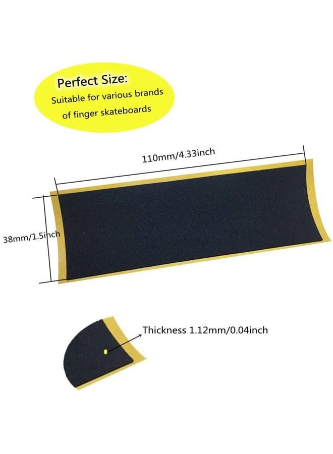 ACFELLE 110mm x 36mm Black Wooden Fingerboard Skateboard Foam Grip Tape Stickers (8) - Image 2