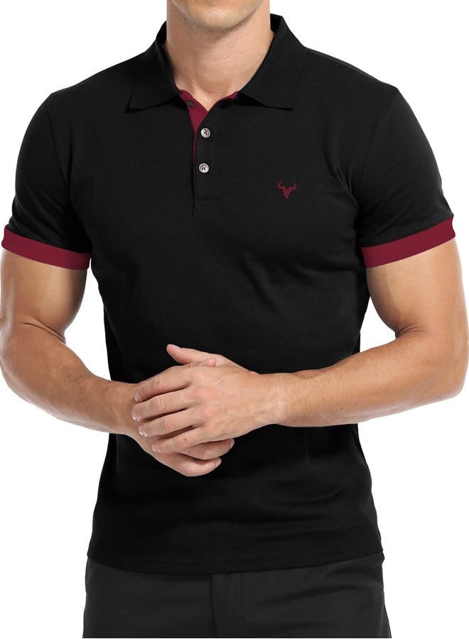 YTD Mens Polo Shirts Short Sleeve Cotton Golf Polo Shirts for Men Slim Fit Casual Tops - Image 2