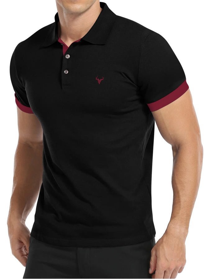 YTD Mens Polo Shirts Short Sleeve Cotton Golf Polo Shirts for Men Slim Fit Casual Tops - Image 1