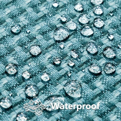 K KEVIN TEXTILE Kevin Textile Outdoor Waterproof Throw Pillow Covers Pack of 2 Farmhouse Decorative Cushion Covers for Garden Patio Tent Balcony Bench Couch Sofa 12x20 Inch Teal - Image 3