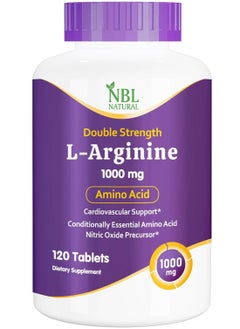 NBL Natural L-Arginine 1,000 mg Nitric Oxide Precursor Amino Acid 120 Tablets  - Image 1