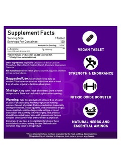 NBL Natural L-Arginine 1,000 mg Nitric Oxide Precursor Amino Acid 120 Tablets  - Image 4