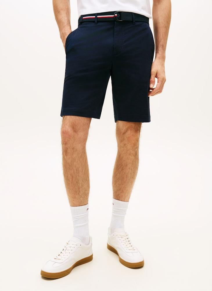 TOMMY HILFIGER Denton Belted Twill Slim 9.5" Inseam Shorts - Image 1