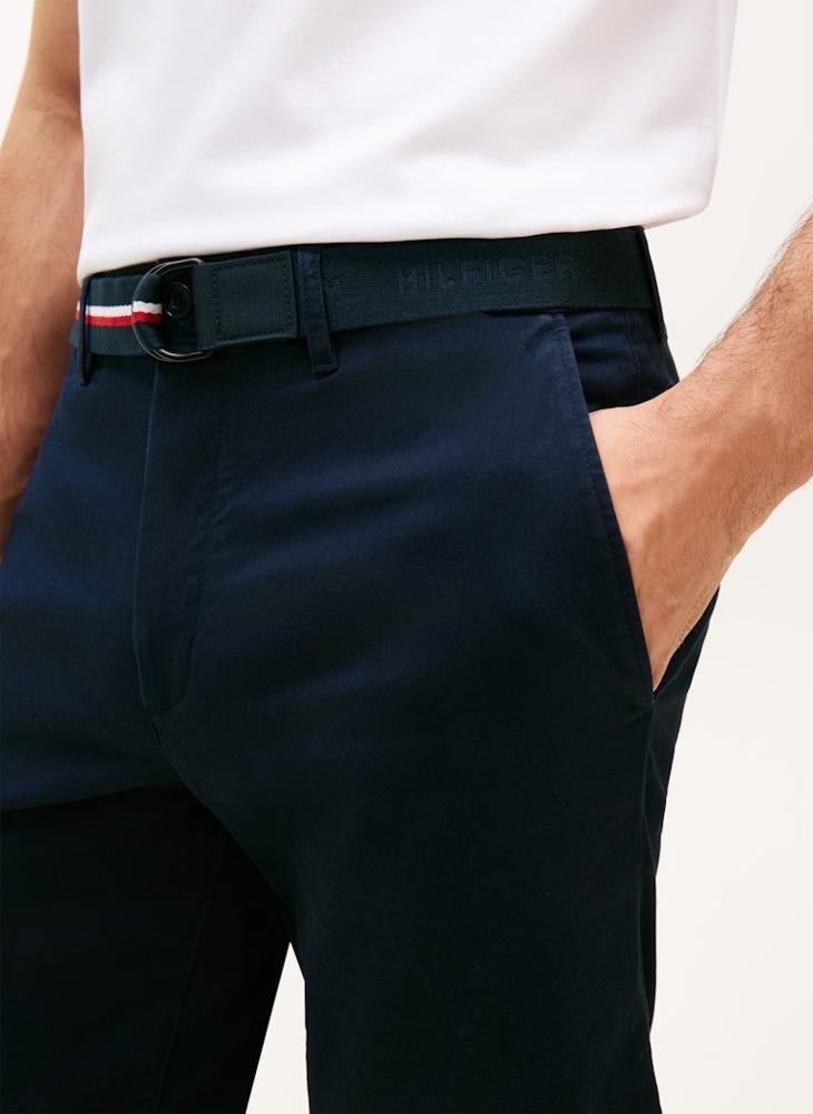 TOMMY HILFIGER Denton Belted Twill Slim 9.5" Inseam Shorts - Image 3