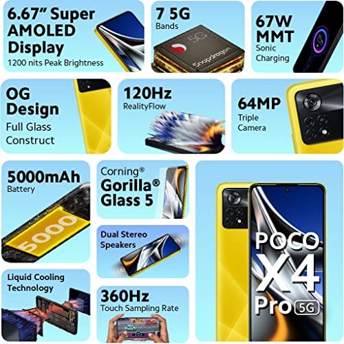 POCO X4 Pro 5G (Yellow, 6GB RAM 128GB Storage) - Image 2