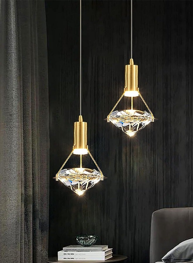 Nordic Modern Crystal LED Pendant Light 6787 Home Living Room Background Hanging Decor Single Head Chandelier Luster Suspension Lamp