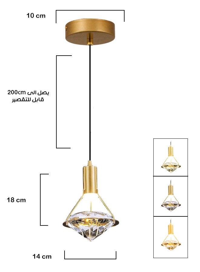 Nordic Modern Crystal LED Pendant Light 6787 Home Living Room Background Hanging Decor Single Head Chandelier Luster Suspension Lamp