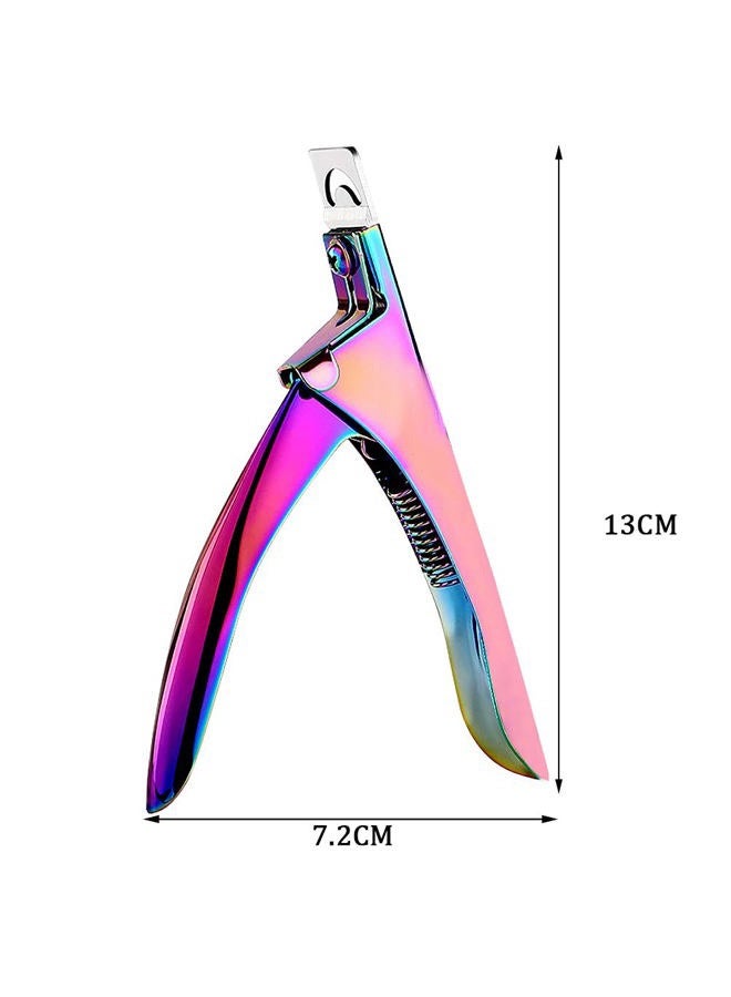 SUMAJU Professional Acrylic False Nail Clippers for Acrylic Nails, Rainbow Nail Tip Cutter Nail Manicure Tool for Salon Home Nail Art - Image 3