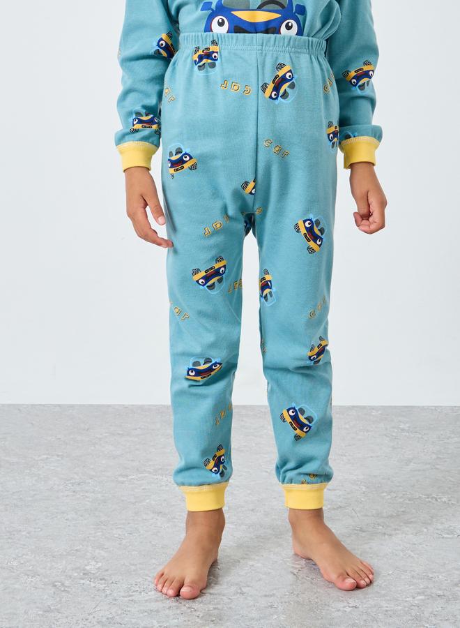 Styli Boys Car Graphic Top and Pyjama Set - Image 5