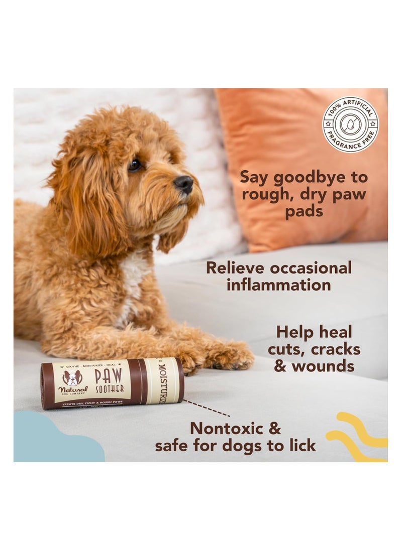 Natural Dog Company - Natural Dog Company Paw Soother Balm, 2 oz. Stick, Dog Paw Cream and Lotion, Moisturizes & Soothes Irritated Paws & Elbows, Protects from Cracks & Wounds - Image 1
