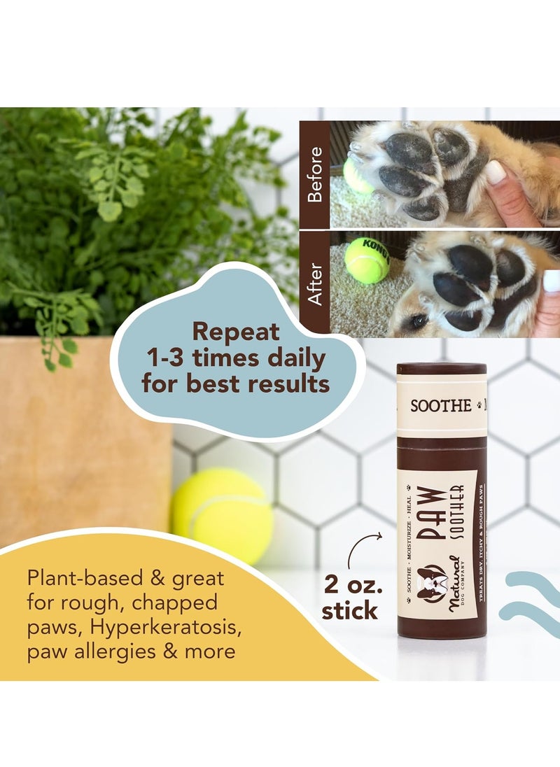 Natural Dog Company - Natural Dog Company Paw Soother Balm, 2 oz. Stick, Dog Paw Cream and Lotion, Moisturizes & Soothes Irritated Paws & Elbows, Protects from Cracks & Wounds - Image 1