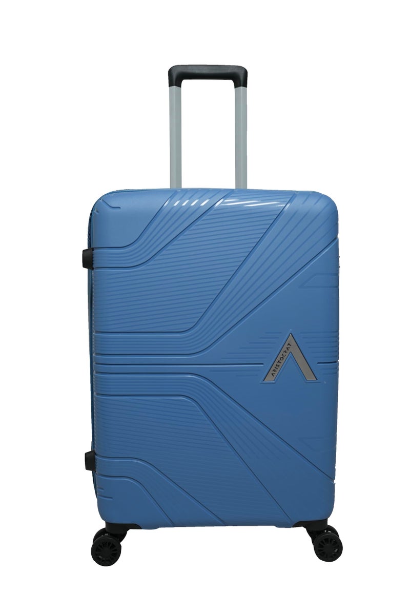 VIP Aristocrat Trolley Bag 65 cm, Hardside PP Shell, Dual Wheels, Multi-Stage System, 10-Number Zipper, 7-Year Warranty (Ocean Blue, Medium) - Image 1