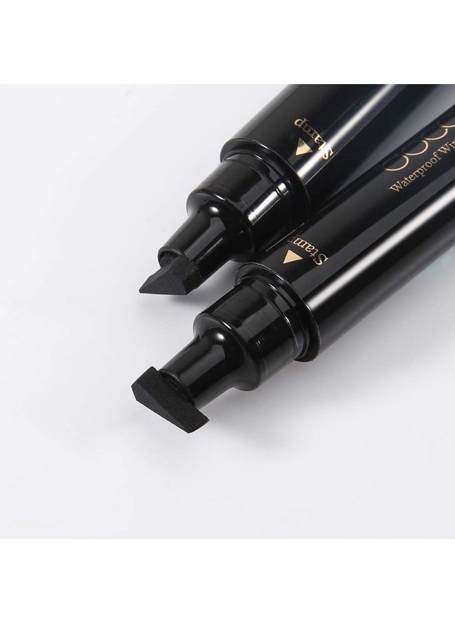 docolor - docolor Eyeliner Stamp Double-sided Liquid Winged Eye Liner Pen Waterproof Smudgeproof Long Lasting Wing Original Eyeliner Pen(1PC,Black) - Image 1
