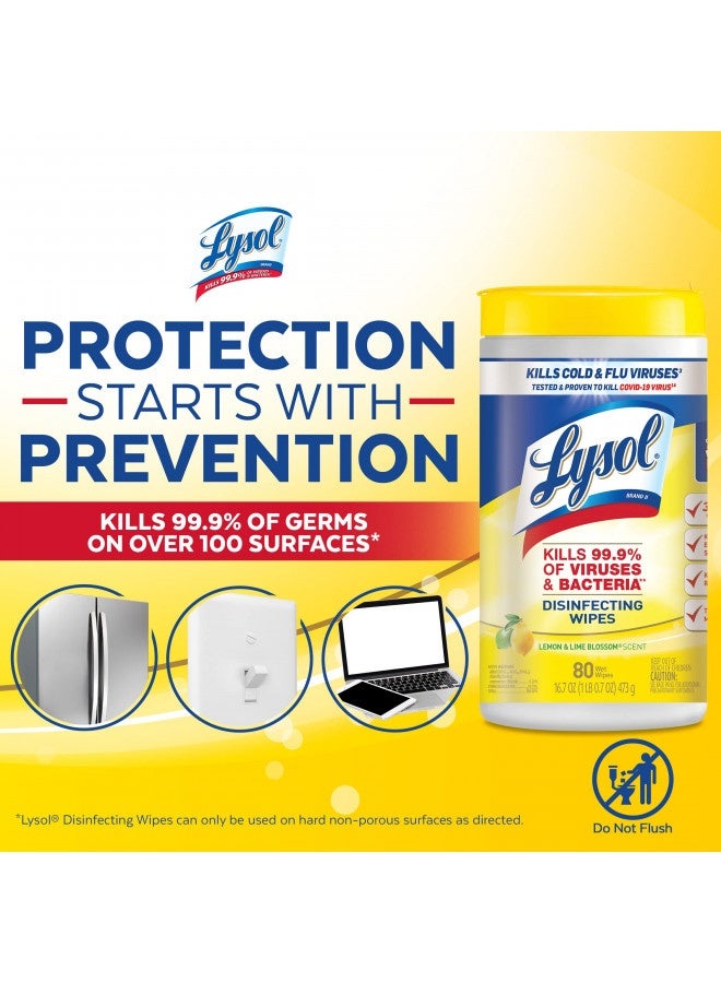 Lysol Disinfectant Wipes, Multi-Surface Antibacterial Cleaning Wipes, For Disinfecting And Cleaning, Lemon And Lime Blossom, 80 Count (Pack Of 3) - Image 3
