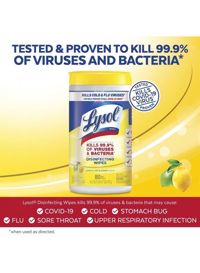 Lysol Disinfectant Wipes, Multi-Surface Antibacterial Cleaning Wipes, For Disinfecting And Cleaning, Lemon And Lime Blossom, 80 Count (Pack Of 3) - Image 4