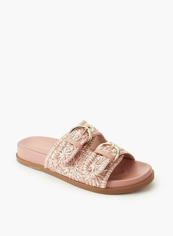Flora Bella By Shoexpress Women Textured Slip-On Sandals