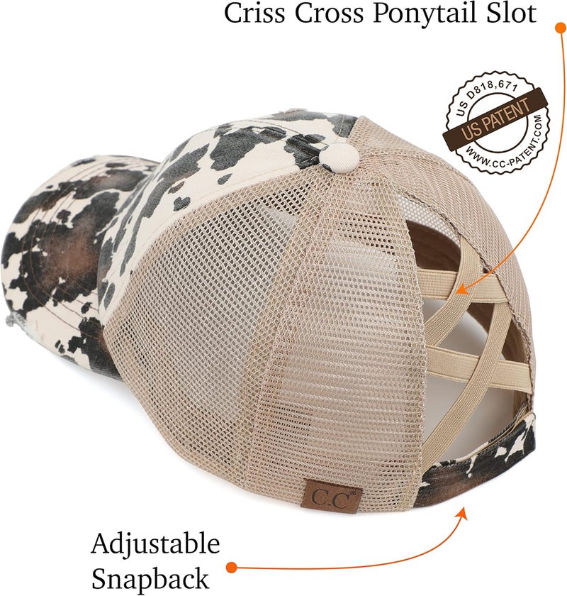 Cc Ponycap Messy High Bun Ponytail Adjustable Glitter Mesh Trucker Baseball Cap - Image 5