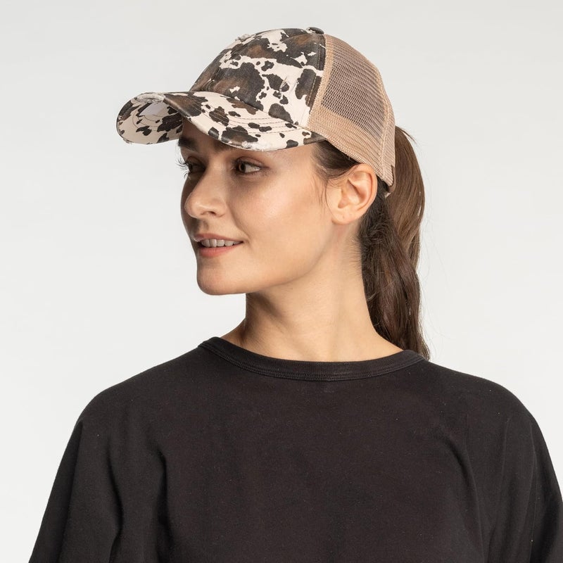 Cc Ponycap Messy High Bun Ponytail Adjustable Glitter Mesh Trucker Baseball Cap - Image 3