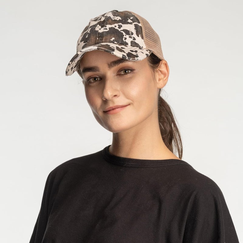 Cc Ponycap Messy High Bun Ponytail Adjustable Glitter Mesh Trucker Baseball Cap - Image 4