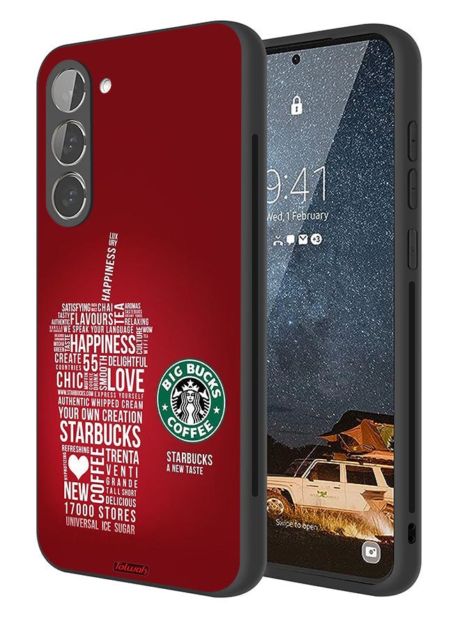 Tolwak Samsung Galaxy S23 5G Protective Case Cover Coffee Sticker - Image 1