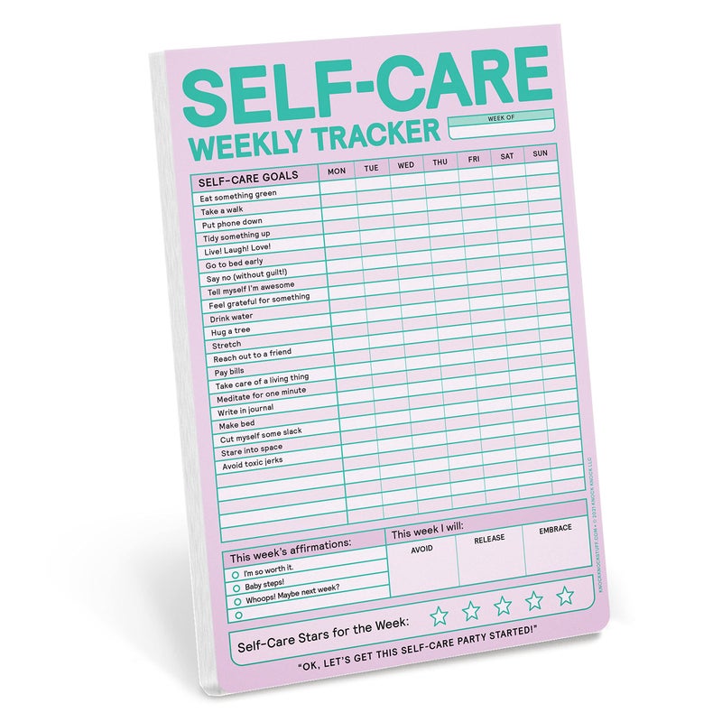 Knock Knock Self-Care Weekly Tracker Pad, Step-by-Step Self-Care Checklist Note Pad (Pastel Version), 6 x 9-inches - Image 1