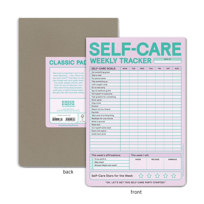 Knock Knock Self-Care Weekly Tracker Pad, Step-by-Step Self-Care Checklist Note Pad (Pastel Version), 6 x 9-inches - Image 2