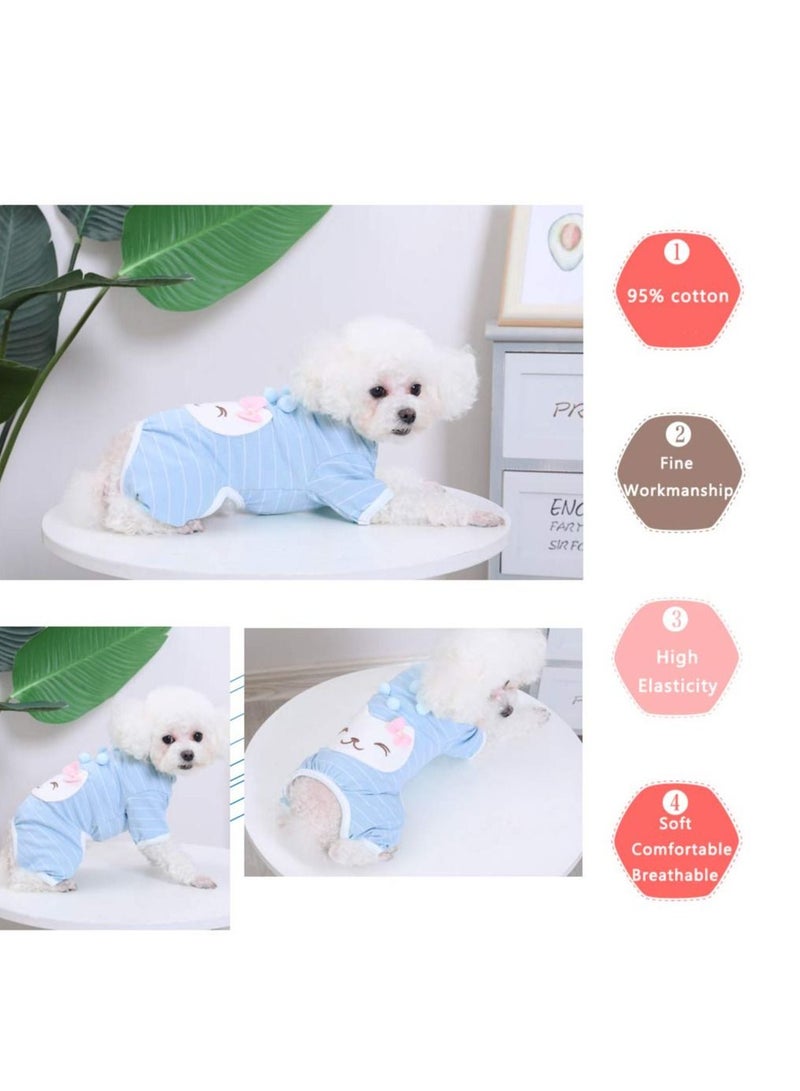 KASTWAVE Pet Pajamas Jumpsuit Dog Shirts, for Small Medium Girls Puppy T-shirts, Cats Onesie Soft Dog Pajamas Cotton Puppy Rompers, Pet Jumpsuits Cozy Bodysuits for Summer Winter Clothing( M ize Only） - Image 2