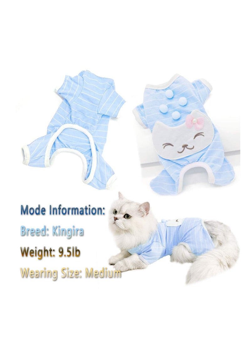KASTWAVE Pet Pajamas Jumpsuit Dog Shirts, for Small Medium Girls Puppy T-shirts, Cats Onesie Soft Dog Pajamas Cotton Puppy Rompers, Pet Jumpsuits Cozy Bodysuits for Summer Winter Clothing( M ize Only） - Image 3