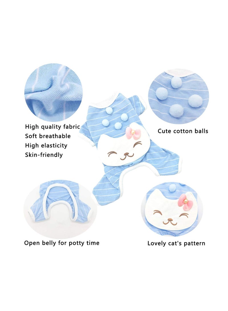 KASTWAVE Pet Pajamas Jumpsuit Dog Shirts, for Small Medium Girls Puppy T-shirts, Cats Onesie Soft Dog Pajamas Cotton Puppy Rompers, Pet Jumpsuits Cozy Bodysuits for Summer Winter Clothing( M ize Only） - Image 4