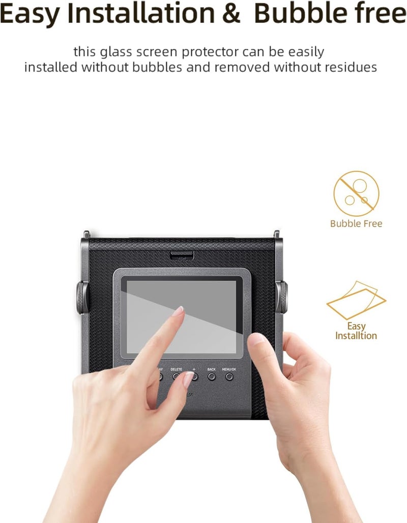 WUNIAK for INSTAX WIDE EVO 2025 New Hybrid Instant Film Camera Screen Protector, Ultra Clear Tempered Glass Screen Protector + Tempered Glass Lens Protector,Anti-Scratch,9H Hardness. - Image 3