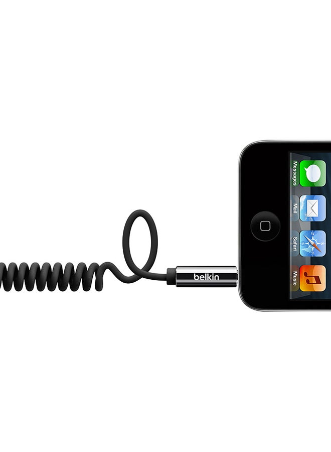 belkin Coiled 3.5MM Audio Cable 1.8M Black - Image 2