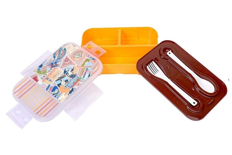 Param Kids Lunch Box with 3 Compartments, Food Storage Lunch Container Safe for Kids (Blue) - Image 1