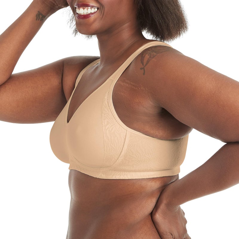 playtex PLAYTEX Womens 18 Hour Side & Back Smoothing Wireless Bra, Cool Comfort Wire-free Single Or 2-pack Bras, Nude, 36B US  - Image 2