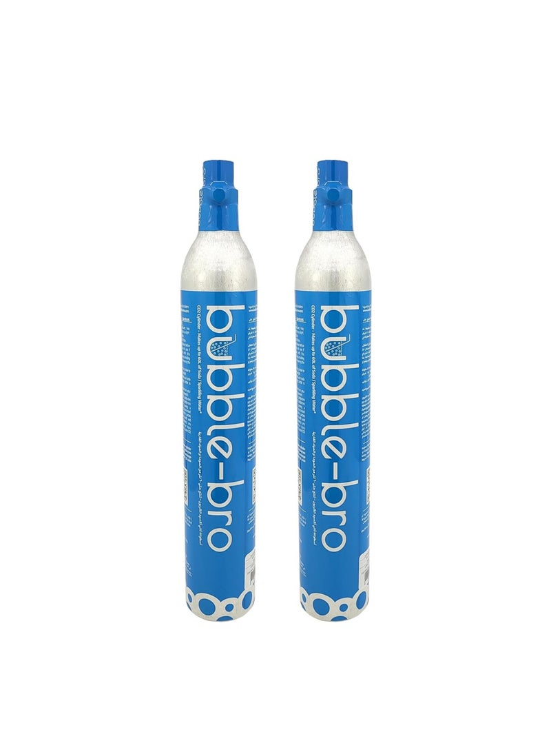 bubble-bro 60L CO2 Cylinder [2-PACK], compatible with bubble-bro, Drinkmate, Sodastream, aarke and other soda makers - Image 1