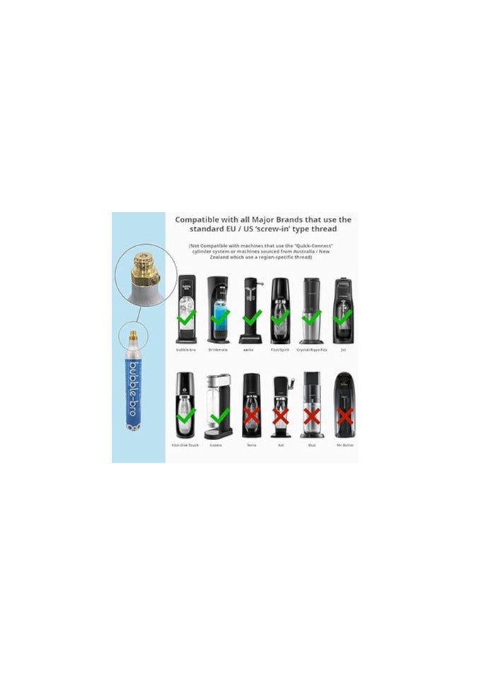 bubble-bro 60L CO2 Cylinder [2-PACK], compatible with bubble-bro, Drinkmate, Sodastream, aarke and other soda makers - Image 4