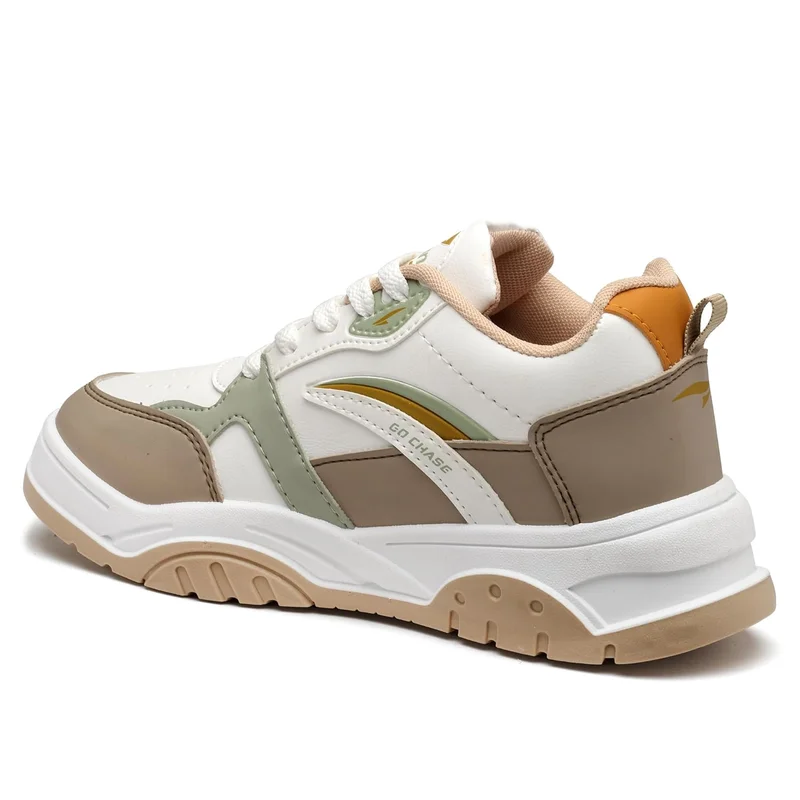 Asian Stylish White Beige Sneakers for Women and Girls