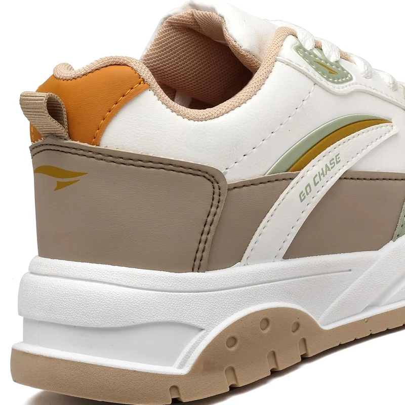 Asian Stylish White Beige Sneakers for Women and Girls