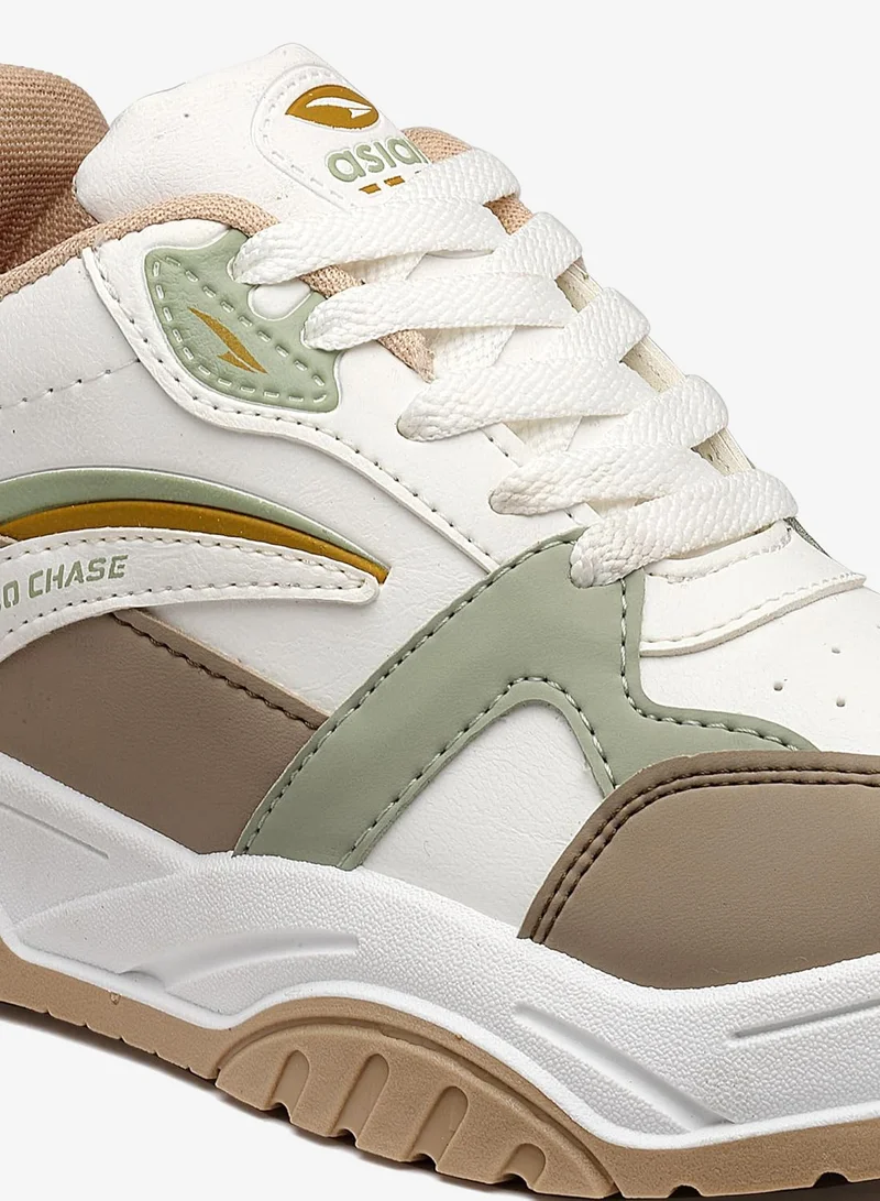 Asian Stylish White Beige Sneakers for Women and Girls
