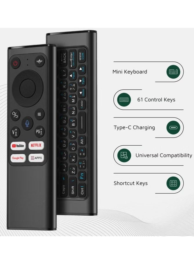 TV 2.4G Air Mouse Keyboard Remote Control, 6-Axis Learning, Motion for Voice Remote Control - Image 2