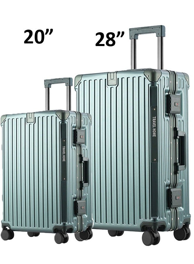 NKX Set Of 2 Premium Expandable Aluminum Frame & PC Suitcase With USB charging port and C type 20 & 28 Inch - Image 1