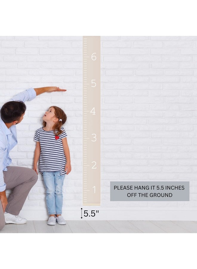Morxy Canvas Growth Chart for Kids - Unisex Kids Room Wall Decor - Measuring Height Chart- Wall Tape with Height Chart for Kids (Canvas, Plain Beige) - Image 3