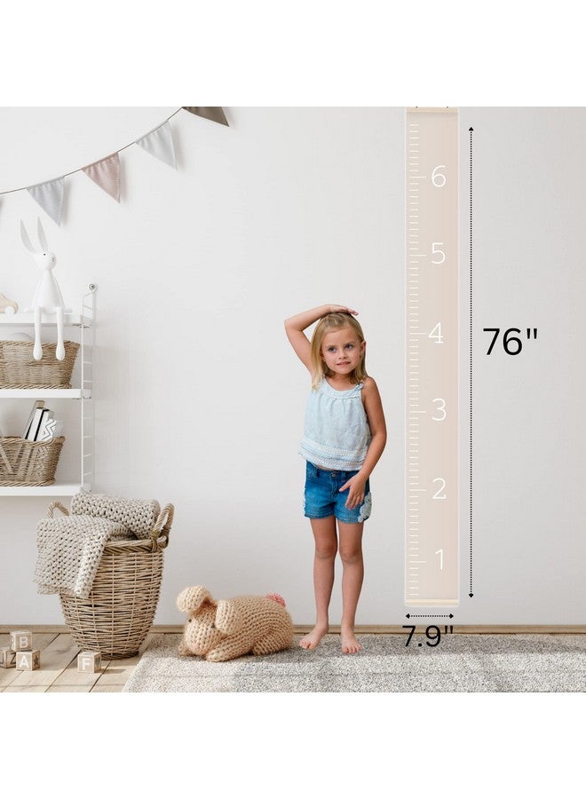 Morxy Canvas Growth Chart for Kids - Unisex Kids Room Wall Decor - Measuring Height Chart- Wall Tape with Height Chart for Kids (Canvas, Plain Beige) - Image 4