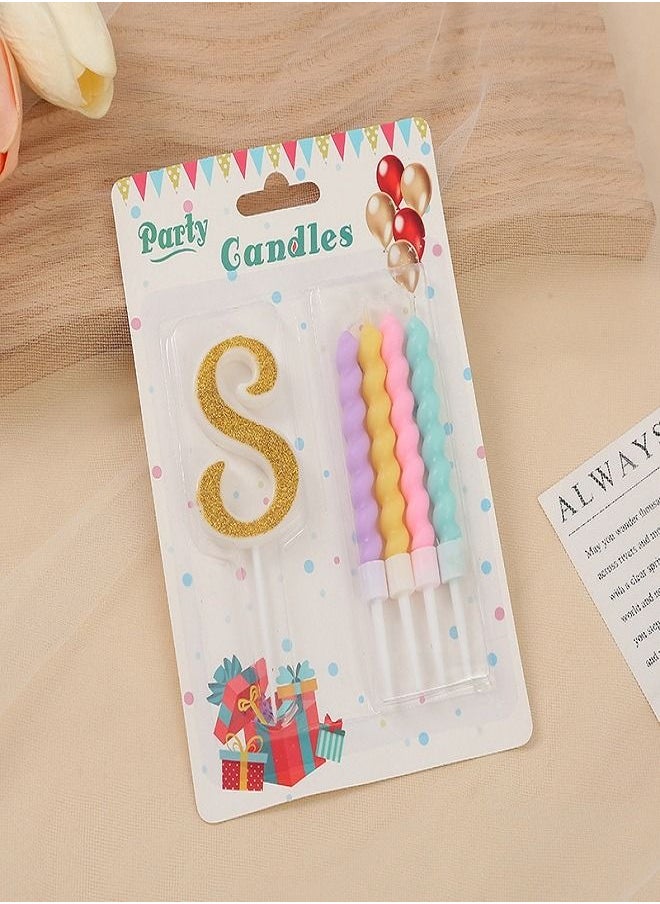 The Birthday Candle Set Includes 4 Candles And a Number 8  - Image 1