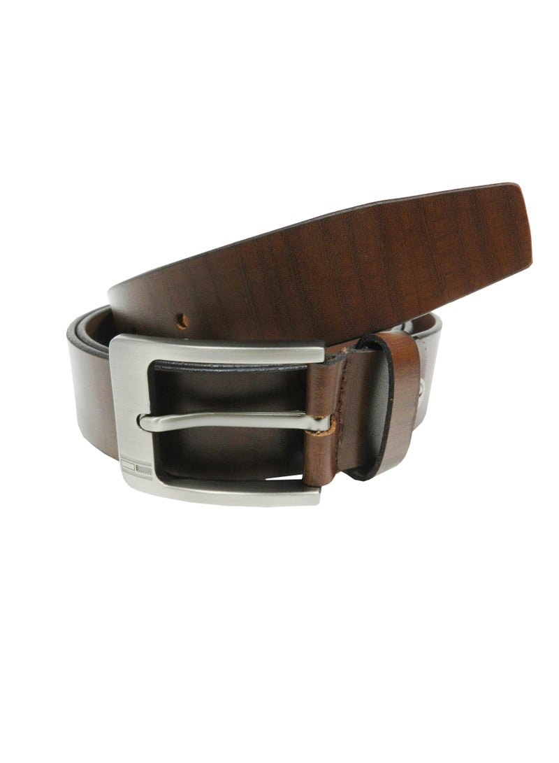 ليفراي حزام جلد طبيعي بني غامق وعصري للرجال - Image 4