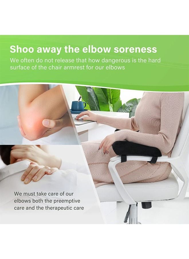 Arabest - Chair Armrest Pads, Widen & Thicken Ergonomic Chair Arm Pads with Memory Foam for Office Chairs, Gaming Chair - for Elbows and Forearms Pressure Relief (Memory Foam) - Image 1