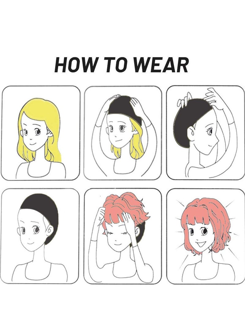 SYOSI - Wig Caps 6 Pack Mesh Dome Cap for Wig Making Stretchable Dome Mesh Women Lace Front Wig Black Mesh Dome Caps with Wide Elastic Band Suitable for Any Hairstyle for Role Playing Clothing Black - Image 1